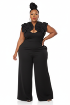 The Grand Dame Jumpsuit - 3/4 Black