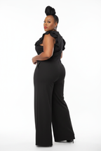 The Grand Dame Jumpsuit - Over Shoulder Black