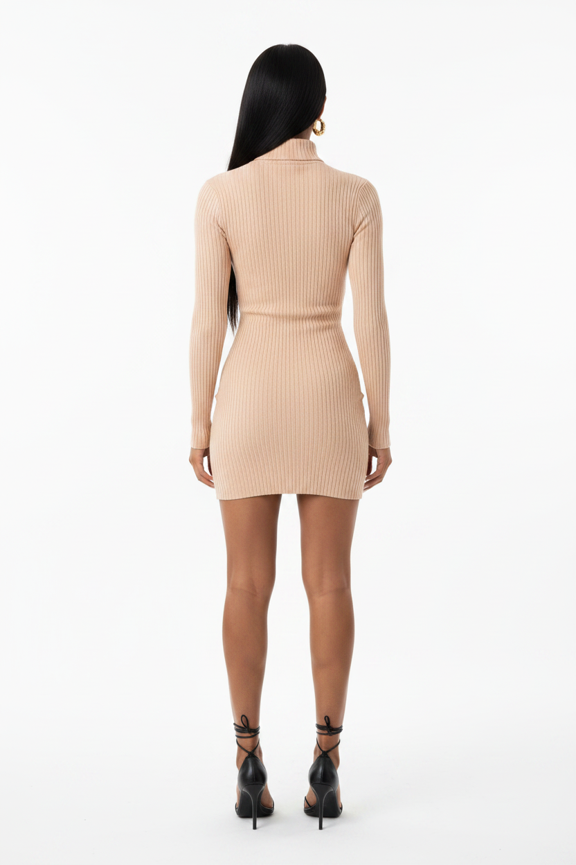 The Grip Mini Dress - Apricot Back