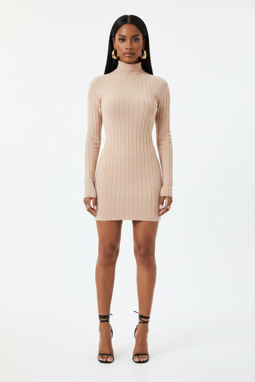 The Grip Mini Dress - Apricot Front