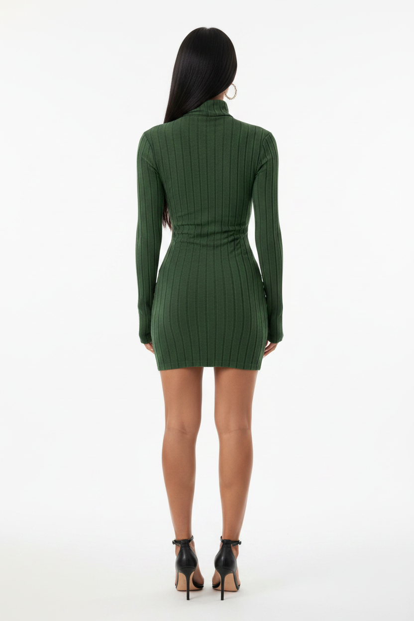 The Grip Mini Dress - Green Back