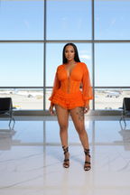 The Kira Romper - Orange Crop