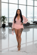 The Kira Romper - Pink Full Body Tight Crop